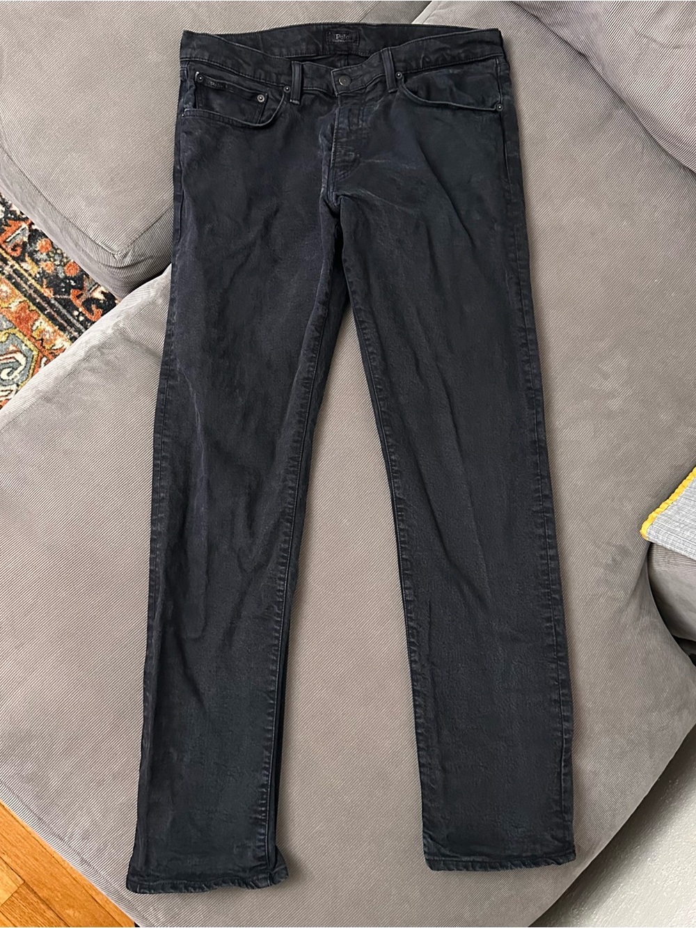Polo Ralph Lauren Jeans Mens 34x34 Black Hampton Relaxed Straight